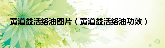 黄道益活络油图片（黄道益活络油功效）