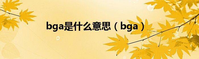 bga是什么意思（bga）