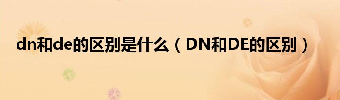 dn和de的区别是什么（DN和DE的区别）