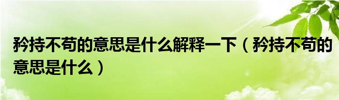 矜持不苟的意思是什么解释一下（矜持不苟的意思是什么）