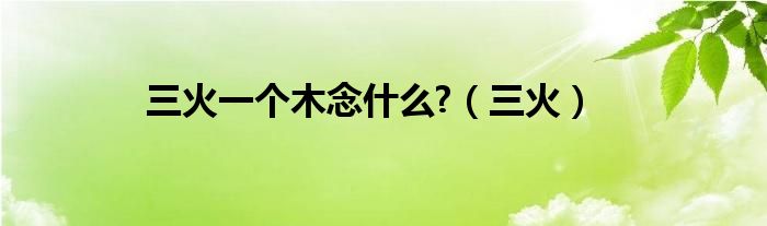 三火一个木念什么?（三火）