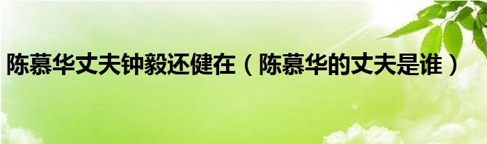 陈慕华丈夫钟毅还健在（陈慕华的丈夫是谁）