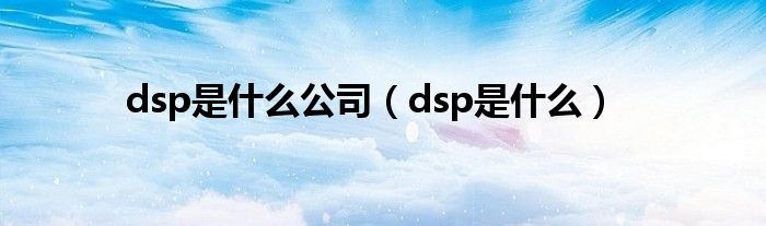 dsp是什么公司（dsp是什么）