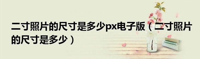 二寸照片的尺寸是多少px电子版（二寸照片的尺寸是多少）