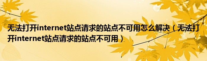 无法打开internet站点请求的站点不可用怎么解决（无法打开internet站点请求的站点不可用）