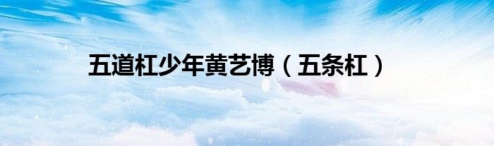 五道杠少年黄艺博（五条杠）