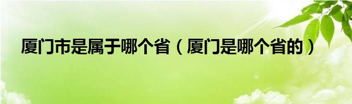 厦门市是属于哪个省（厦门是哪个省的）