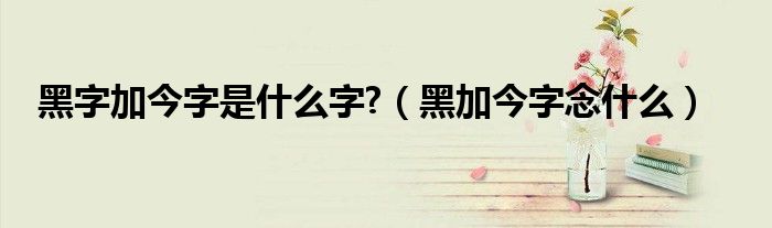 黑字加今字是什么字?（黑加今字念什么）