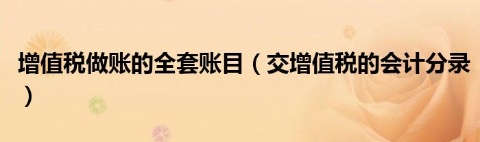 增值税做账的全套账目（交增值税的会计分录）