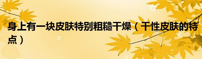 身上有一块皮肤特别粗糙干燥（干性皮肤的特点）