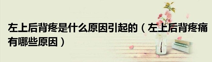 左上后背疼是什么原因引起的（左上后背疼痛有哪些原因）