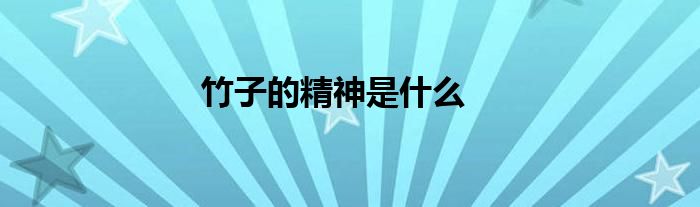 竹子的精神是什么