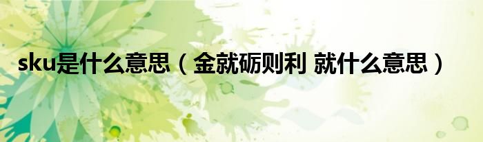 sku是什么意思（金就砺则利 就什么意思）