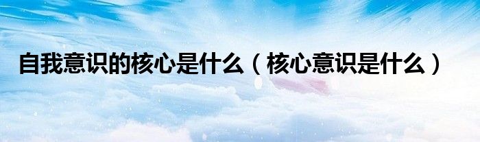 自我意识的核心是什么（核心意识是什么）