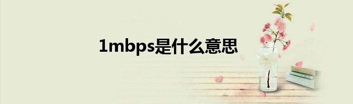 1mbps是什么意思