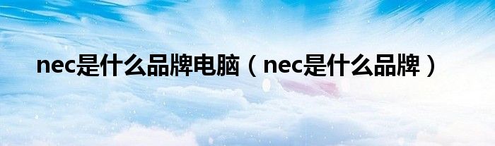nec是什么品牌电脑（nec是什么品牌）