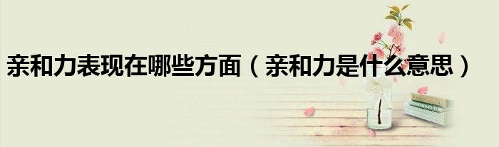 亲和力表现在哪些方面（亲和力是什么意思）