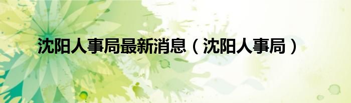 沈阳人事局最新消息（沈阳人事局）