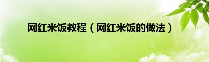 网红米饭教程（网红米饭的做法）