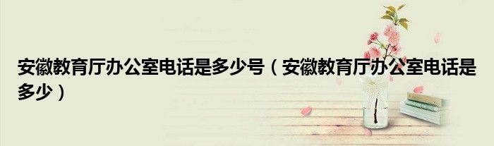 安徽教育厅办公室电话是多少号（安徽教育厅办公室电话是多少）
