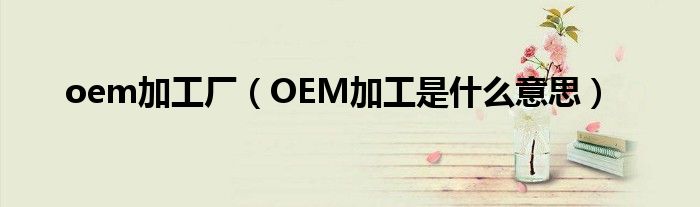 oem加工厂（OEM加工是什么意思）