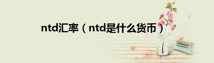 ntd汇率（ntd是什么货币）
