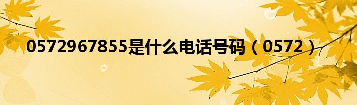 0572967855是什么电话号码（0572）