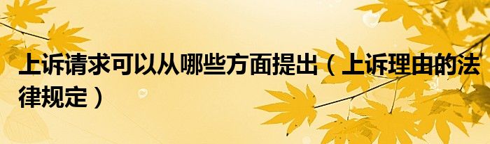 上诉请求可以从哪些方面提出（上诉理由的法律规定）