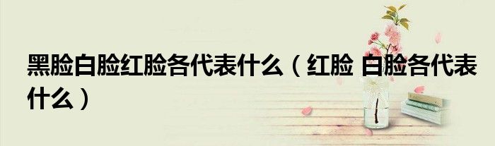 黑脸白脸红脸各代表什么（红脸 白脸各代表什么）