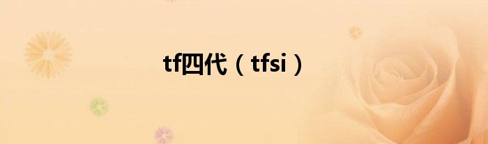 tf四代（tfsi）