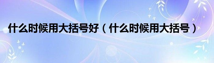 什么时候用大括号好（什么时候用大括号）