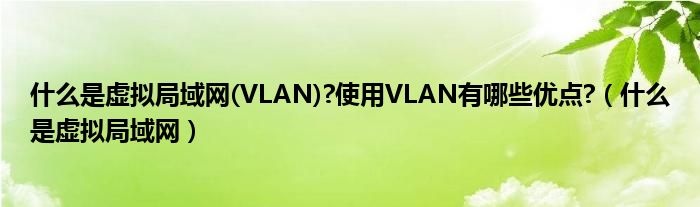 什么是虚拟局域网(VLAN)?使用VLAN有哪些优点?（什么是虚拟局域网）