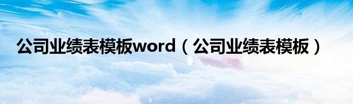 公司业绩表模板word（公司业绩表模板）