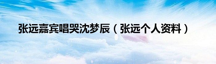 张远嘉宾唱哭沈梦辰（张远个人资料）