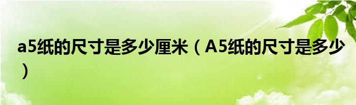 a5纸的尺寸是多少厘米（A5纸的尺寸是多少）
