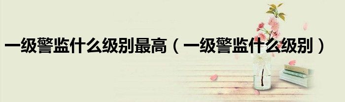 一级警监什么级别最高（一级警监什么级别）