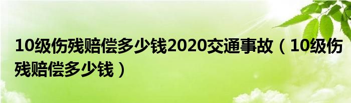 10级伤残赔偿多少钱2020交通事故（10级伤残赔偿多少钱）