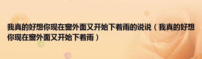 我真的好想你现在窗外面又开始下着雨的说说（我真的好想你现在窗外面又开始下着雨）