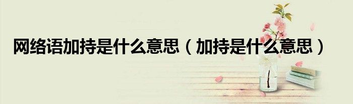 网络语加持是什么意思（加持是什么意思）