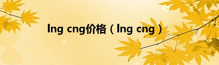 lng cng价格（lng cng）
