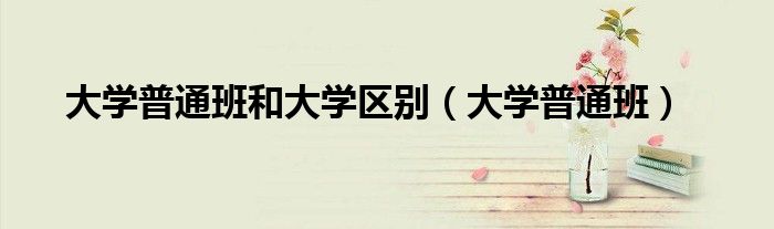 大学普通班和大学区别（大学普通班）