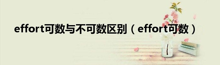 effort可数与不可数区别（effort可数）