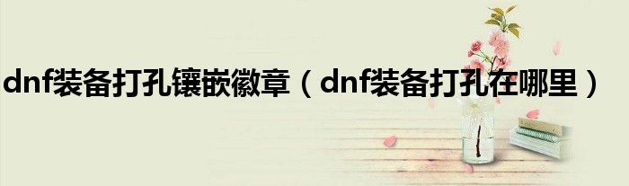 dnf装备打孔镶嵌徽章（dnf装备打孔在哪里）