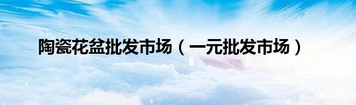 陶瓷花盆批发市场（一元批发市场）