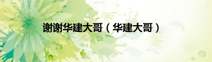 谢谢华建大哥（华建大哥）