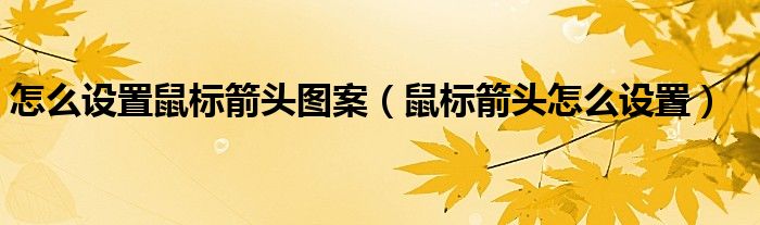 怎么设置鼠标箭头图案（鼠标箭头怎么设置）