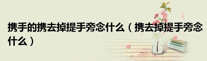 携手的携去掉提手旁念什么（携去掉提手旁念什么）