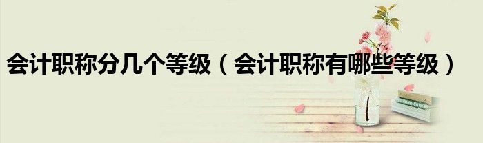 会计职称分几个等级（会计职称有哪些等级）