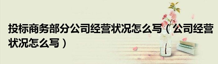 投标商务部分公司经营状况怎么写（公司经营状况怎么写）