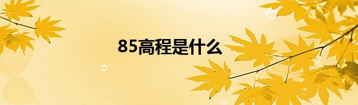85高程是什么